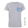 T-shirt Cinza c/ Bolso c/ Estampa